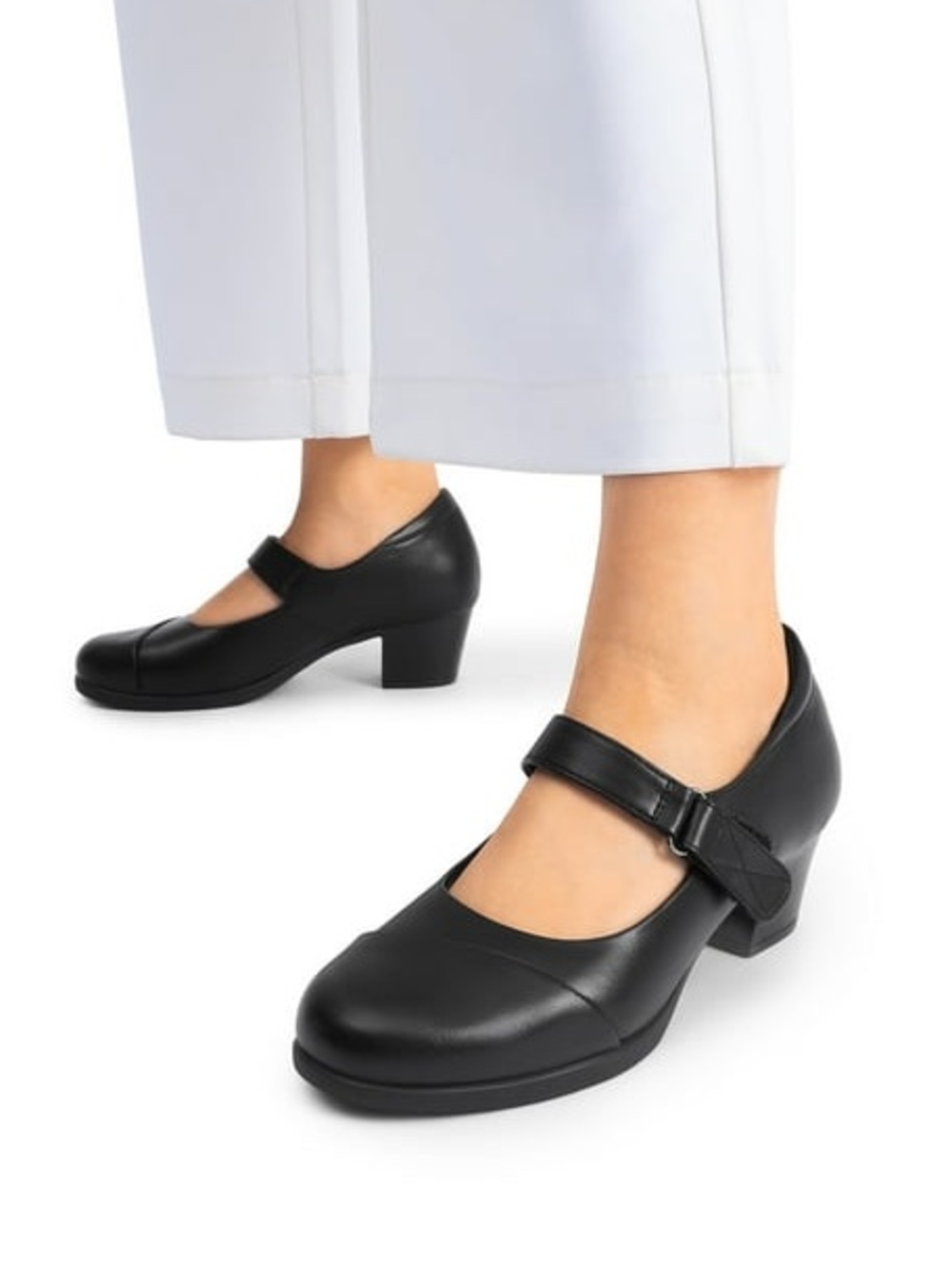 Burudani Mary Jane Block Heel Black Pumps Womens Size 9.5